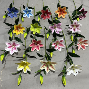 Flor de Lirio Artificial de Seda Yixuan, Decoración Realista para Bodas y Hogar - Product Image 2