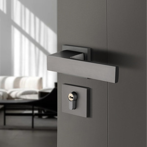 Factory Price Modern Stainless Steel Lever Quick Open Privacy Escape Lockset Interior <strong>Door</strong> <strong>Knobs</strong> Square <strong>Silver</strong> Bathroom <strong>Door</strong> - Product Image 3