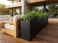 Pot de fleurs carré en métal sur mesure YISHANG pour projets de construction d'aménagement paysager commercial