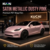 Film adhésif auto-adhésif ultra-extensible en vinyle satiné métallisé rose poudré pour voiture