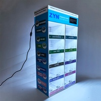 Présentoir de comptoir pour sachets de snus avec éclairage LED et support de boîtes de snus à poussoir
