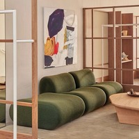 Canapé modulaire en forme de L 3 places, canapé-lit recouvert de tissu pour hôtel et salon, design moderne