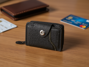 Portacarte a Fisarmonica da Uomo con Bottone Singolo, Portafoglio per Carte di Credito in Pelle PU da 4 Pollici - Product Image 2