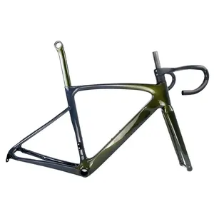 Bekae-disco de montaje plano para bicicleta, marco de bicicleta de carretera de carbono, con barra integrada y vapor, motor oculto completo, enrutamiento de Cable oculto, 140