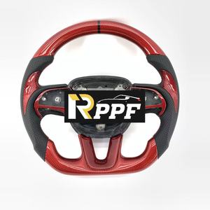 Volant en fibre de carbone rouge de haute qualité Rppf avec poignées pour <span class=keywords><strong>Dodge</strong></span> Charger <span class=keywords><strong>2015</strong></span>-2021 <span class=keywords><strong>Dodge</strong></span> <span class=keywords><strong>Durango</strong></span> 2018-2021 - Product Image 1