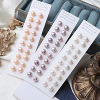 Boucles d'oreilles clous simples en perles d'eau douce naturelles pour femmes, perles en forme de chignon, en argent massif S925, minimalistes, multicolores, pour filles