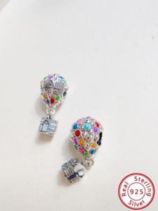 Colorful <b>Balloon</b> Charms for Jewelry Making Wholesale Pan Style DIY Dora 925 Sterling <b>Silver</b> HaYa PAN-28 GDTC Certified Unisex - Product Image 4