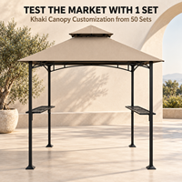 Gazebo de jardin avec barbecue extérieur et deux comptoirs latéraux, couleur personnalisable, pour jardin, terrasse et projets hôteliers