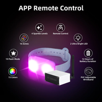 Nouveau bracelet LED clignotant DMX contrôlé par application, en PVC écologique, avec télécommande sans fil de 500 m et lumière RFID, modèle 2025