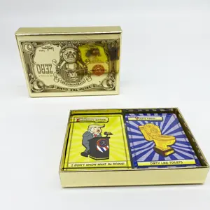 Il gioco di carte del solitario dei soldi Multiplayer stampato personalizzato progetta le carte da gioco gialle del dollaro di divertimento pazzo popolare