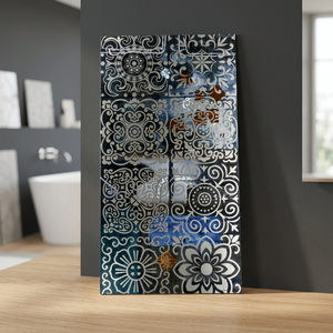 Azulejos de Cerámica Dorados Plateados Pulidos para Pared, Ladrillo Refractario, Tercera Cocción, Decorativos, Diseño Digital, 300x450/300x600mm, para Exterior - Product Image 1