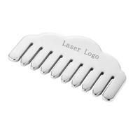 Peigne Gua Sha en acier inoxydable 2-en-1 pour massage du cuir chevelu et outil de raclage corporel, logo personnalisé, soin des cheveux, drainage lymphatique, relaxation musculaire
