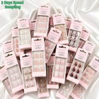 Faux ongles à presser certifiés REACH, écologiques, à pointe rouge, forme amande, en ABS, réutilisables, fournitures pour ongles personnalisées OEM, vente en gros