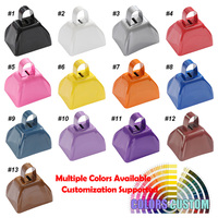 Cloche à vache en métal de haute qualité avec poignées, cloches de stade pour encourager, cloche à vache personnalisée pour événements sportifs, cadeaux promotionnels pour fêtes