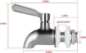 <span class=keywords><strong>Robinet</strong></span> de remplacement Tmok 16 mm en acier inoxydable 304 argenté pour distributeur d'eau chaude et froide, bière, vin, jus, seau - Product Image 3