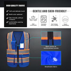 Gilet de sécurité réfléchissant haute visibilité pour femmes et hommes, fermeture éclair sur le devant, conforme aux normes ANSI/<span class=keywords><strong>ISEA</strong></span> - Product Image 3
