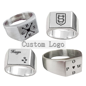 Hailer Wholesale Price Personalized Custom logo 925 Sterling <strong>Silver</strong> Wedding Blank Signet <strong>Rings</strong> for <strong>Men</strong> - Product Image 2