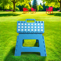 Promotion Enfants Moucheté Poignée Unique 9 Pouces Hauteur Télescopique Portable En Plastique Tabouret Pliant