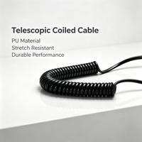Cable de Alimentación Retráctil en Espiral, Cable Flexible Enrollado, Cable Eléctrico de PVC Negro, Suministro Personalizado OEM ODM