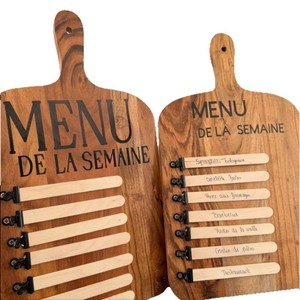 Tableau de menu hebdomadaire en bois Evonik avec lames effaçables pour la planification des repas en cuisine - Product Image 5