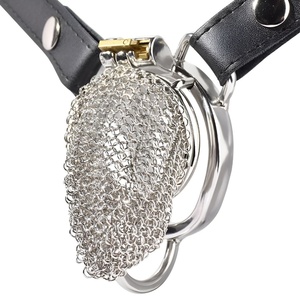Jaula de Castidad de Acero Inoxidable FRRK, Juguetes Sexuales para Adultos para el Placer Masculino, Diseño de Malla Hueca, Anillo de Bloqueo para Pene - Product Image 2