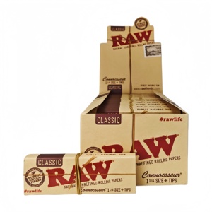 For Classic Square <b>Rolling</b> Papers 1 1/4 Size (78x44mm) with Tips Natural Plant Fiber 50leaves+50TIPS/booklet24booklets/<b>box</b> - Product Image 3