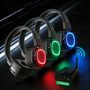 หูฟังไร้สายแบบคู่ ระบบ Silent Disco พร้อมระบบตัดเสียงรบกวนแบบครอบหู  รองรับการเชื่อมต่อแบบ One to Many  ปรับแต่งสี RGB ได้  สำหรับดีเจ พร้อมเครื่องส่งสัญญาณ - Product Image 6