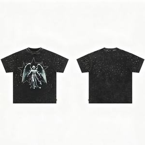 Camiseta de Verano Extra Grande de Algodón para Hombre, 307 g/m², Negra, Camiseta DTG, Camisetas Personalizadas para Hombre, Marca - Product Image 4