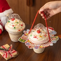 Boîte en plastique pour dessert en forme de glace de Noël, nouveau style