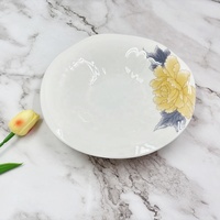 Assiette à soupe écologique et saine de Chine, sans BPA, durable, en mélamine A5 avec motif floral personnalisé, assiette creuse