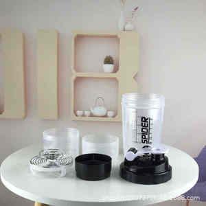 Vaso mezclador de tres capas para batidos, vaso mezclador tipo araña, caja para polvo, vaso para agua, vaso para proteínas en polvo, vaso para sustitutos de comidas, vaso para batidos de leche - Product Image 5