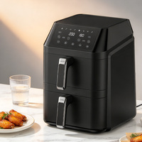 Friteuse à air monozone professionnelle et domestique 12L 1300W+1300W, chauffage rapide, multicuiseur, friteuse à air carrée à panier unique