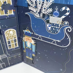 Calendrier de l'avent cosmétique populaire en carton rigide écologique avec logo personnalisé en feuille, double ouverture magnétique - Product Image 4