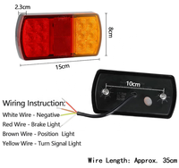 2 Packs de feux arrière 12V 12 LED feux de remorque universel pour remorques camions bateaux fourgons caravane
