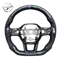 Volant sport en fibre de carbone léger avec poignée en cuir perforé de 35 mm d'épaisseur pour Honda Civic Si Type-R Fl5 11e génération