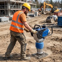 Compacteur électrique portatif pour terrasse, réparation de routes et compactage de fondations