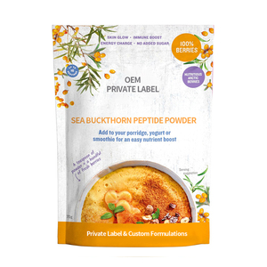 Suplementos de Espino Amarillo Silvestre de Grado Alimenticio Halal, Superalimento para la Salud Inmunológica, Extracto de Péptidos de Proteína Vegetal Hidrolizada en Polvo para Beber - Product Image 1