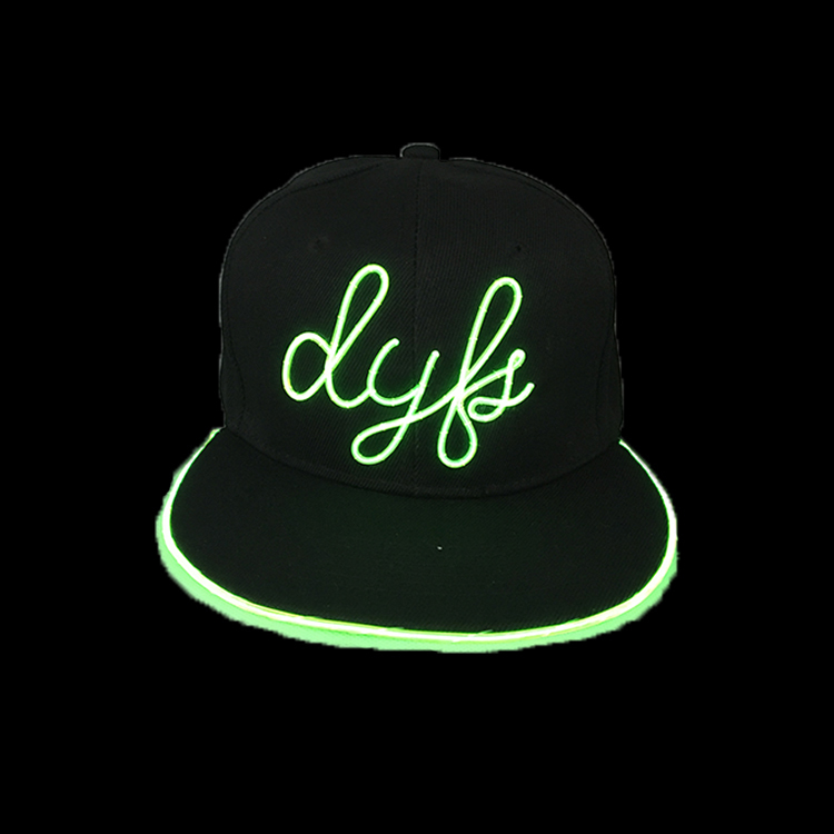 Sombreros de fiesta de algodón Snapback LED sombreros guay luz EL alambre de Bboy hip-hop club