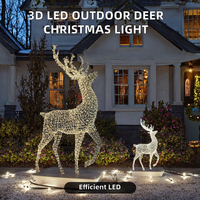 Grande décoration lumineuse de rennes de Noël pour l'extérieur, idéale pour les centres commerciaux, les jardins, éclairage LED de fêtes