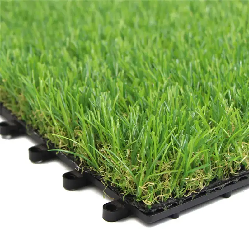 Quality outdoor carpet artificial grass tile patio green grass lawn interlocking suspended floor synthetic turf