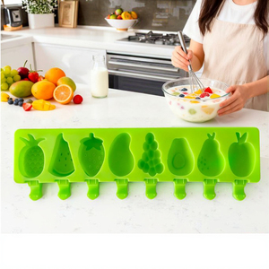 8 tế bào Popsicle kem Silicone khuôn động vật trái cây hình học tự chế trẻ em Băng Lolly khuôn cấp thực phẩm BPA miễn phí bền tự làm - Product Image 5