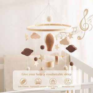 Mobile musical suspendu en bois doux pour berceau, forme <span class=keywords><strong>montgolfière</strong></span>, style nordique, pour bébés <span class=keywords><strong>de</strong></span> 0 à 24 mois - Product Image 5