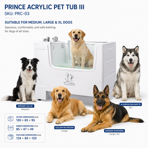 Baignoire Spa Électrique de Luxe pour Chiens, Réglable en Hauteur, avec Massage par Air, Double Fonction, en Acrylique, Porte Facile d'Accès, Anti-Obstruction des Canalisations, pour Toilettage des Poils - Product Image 5