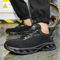 8844-1 Harga Grosir Sepatu Safety Ringan dengan Sol EVA untuk Pria Bengkel, Sepatu Safety Berujung Baja yang Nyaman dan Bernapas