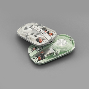 5D 1600 DPI mini không dây chuột tư nhân BT + 2.4Ghz Chế độ kép Kim Loại Laser 3D in Logo thiết kế trong suốt món quà tuyệt vời - Product Image 5