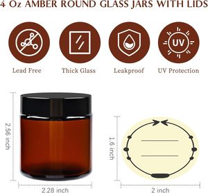 Pot cosmétique en verre noir mat avec couvercle à vis en aluminium noir, gamme 5g-100g, pour les soins de la peau - Product Image 2
