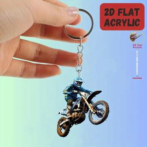 Llavero Minimalista para Motocicleta con Diseño Plano 2D - Cierre de Mosquetón Resistente para Regalos de Cumpleaños - Product Image 3