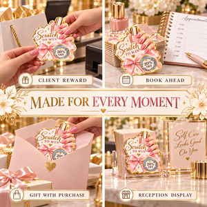 Tarjeta Rasca y Gana Personalizada con Impresión en Dorado Opaco para Promoción de Juegos, con Revestimiento Suave para Raspar y Ganar, Ideal para Productos de Belleza - Product Image 6