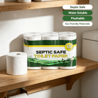 Papier toilette personnalisé imprimé, jetable, biodégradable, doux pour la peau, 3 plis, compatible fosses septiques, avec mandrin standard