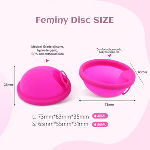 Vente en gros de disque menstruel réutilisable pour femmes avec anneau disque menstruel en silicone de qualité médicale - Product Image 2